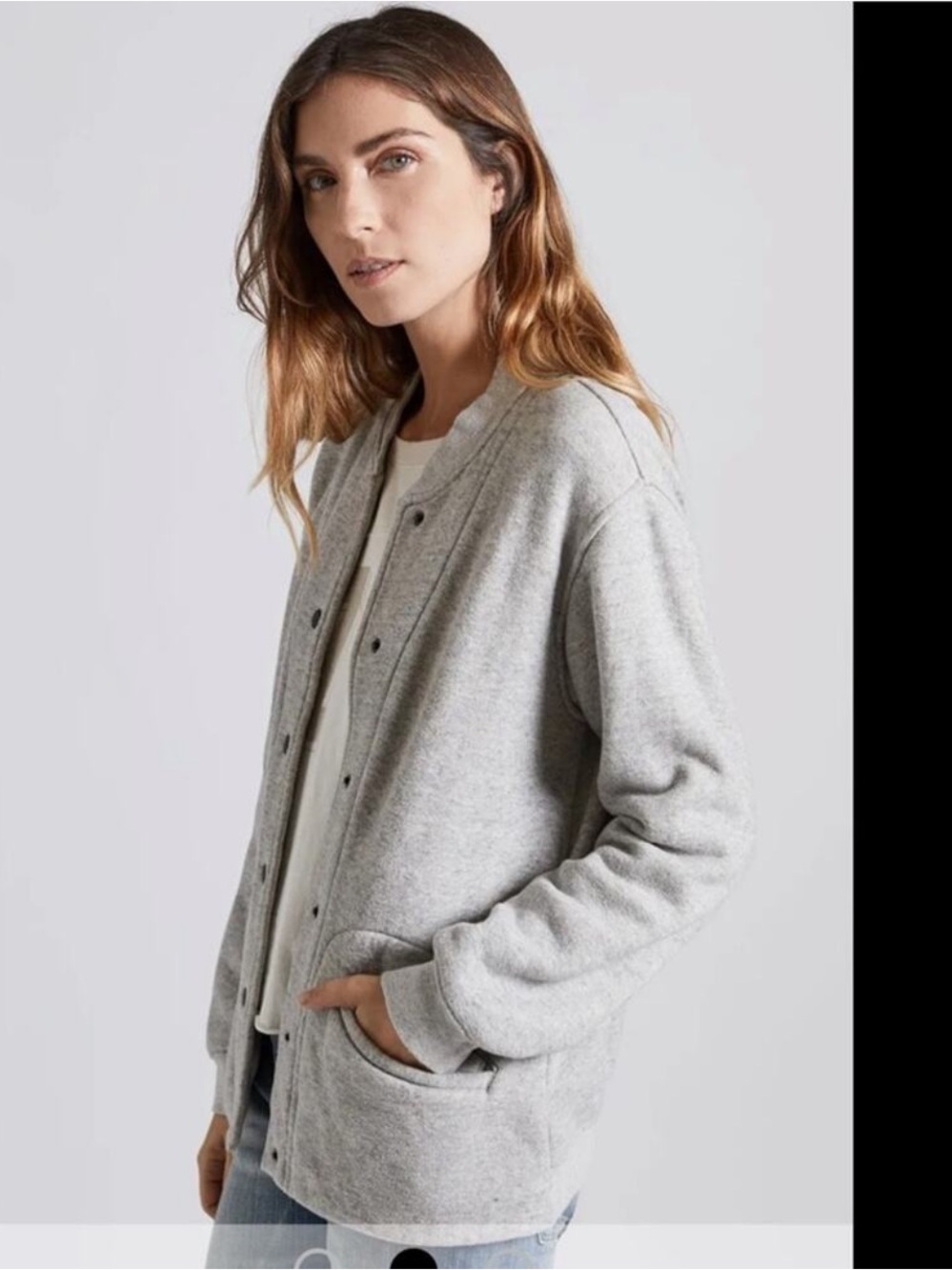 Current/Elliott - The Classic Varsity Jacket, Heather Gray